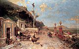 Franz Richard Unterberger La Strada Monreale, Palermo painting
